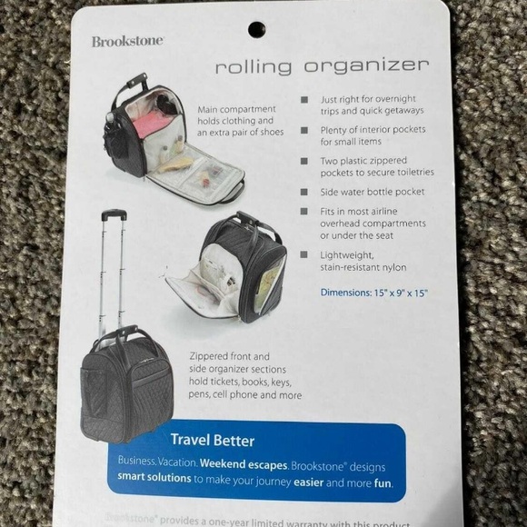 Brookstone Rolling Overnight Organizer Bag - Picture 5 of 5